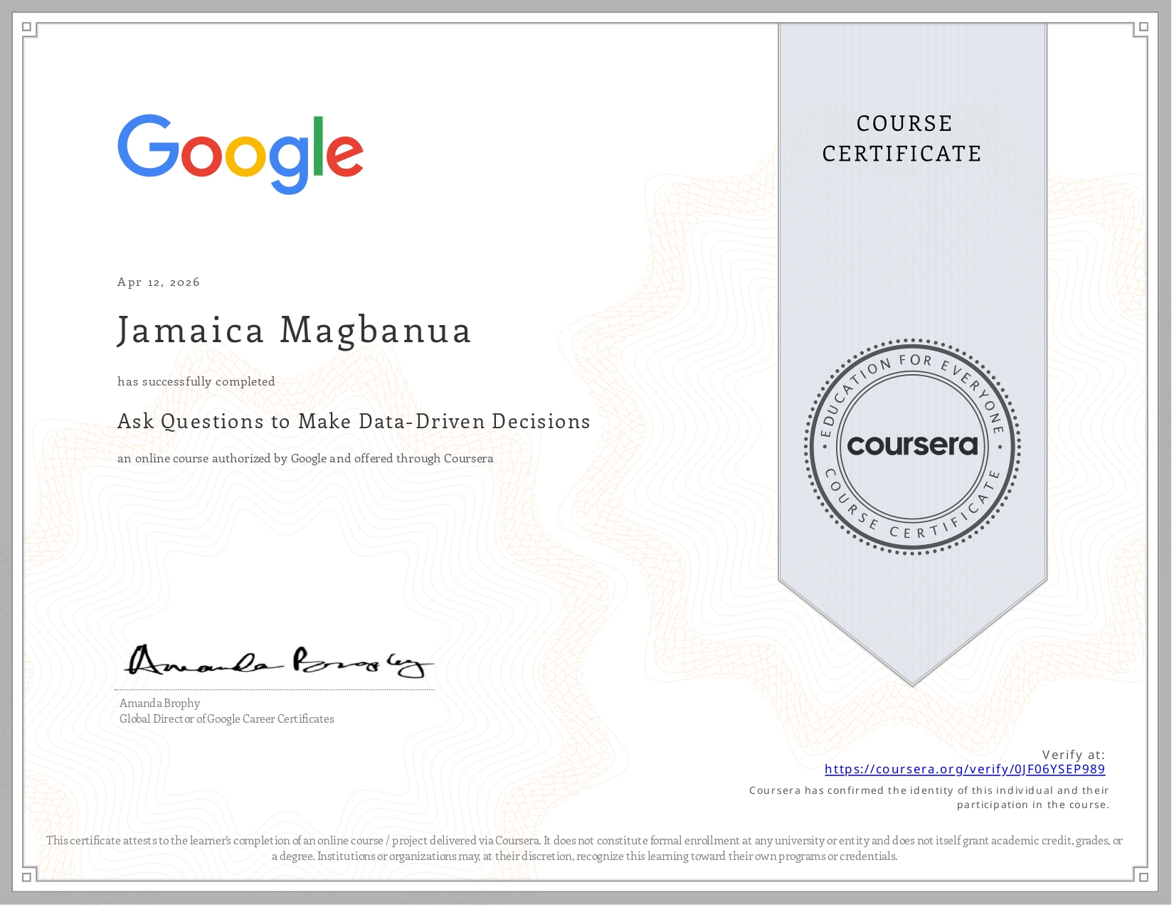 Google Data Driven Decisions